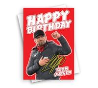 HWC Trading Tarjeta de cumpleaños Jurgen Klopp para aficionados al fútbol del Liverpool