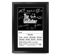 HWC Trading The Godfather Part 1 The Cast Al Pacino Marlon Brando Gifts - Póster impreso con autógrafo para fans de la película Memorabilia - A3 enmarcado