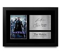 HWC Trading The Matrix A4 Enmarcado Regalo De Visualización De Fotos De Impresión De Imagen Impresa Autógrafo Firmado Por Keanu Reeves Laurence Fishburne Carrie-Anne Moss Los Aficionados Al Cine