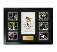 HWC Trading The Sting Póster de Película Firmado A2 Deluxe con Marco | Autógrafos Facsímil Impresos, Listo para Colgar, Regalo de Coleccionismo de Cine