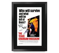 HWC Trading The Texas Chainsaw Massacre Los Regalos Imprimieron La Imagen Firmada Del Autógrafo Para Los Fans De La Memorabilia De La Película - A3 Enmarcado