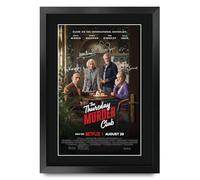 HWC Trading The Thursday Murder Club Los Regalos Imprimieron El Cartel Firmaron La Imagen Del Autógrafo Para Los Fans De La Memorabilia De La Película - A3 Enmarcado