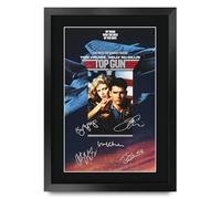 HWC Trading Top Gun 1986 Tom Cruise Los Regalos Imprimieron El Cartel Firmaron La Imagen Del Autógrafo Para Los Fans De La Memorabilia De La Película - A3 Enmarcado