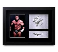 HWC Trading Triple H A4 Enmarcado Regalo De Visualización De Fotos De Impresión De Imagen Impresa Autógrafo Firmado Por Wwf Wwe Fanáticos De La Lucha