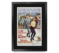 HWC Trading Viva Las Vegas Elvis Presley Los Regalos Imprimieron El Cartel Firmaron La Imagen Del Autógrafo Para Los Fans De La Memorabilia De La Película - A3 Enmarcado
