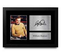 HWC Trading William Shatner A4 Enmarcado Regalo De Visualización De Fotos De Impresión De Imagen Impresa Autógrafo Firmado Por Star Trek Ventiladores De Programa De Tv