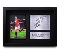 HWC Trading Zlatan Ibrahimovic A4 Enmarcado Regalo De Visualización De Fotos De Impresión De Imagen Impresa Autógrafo Firmado por Los Aficionados Al Fútbol
