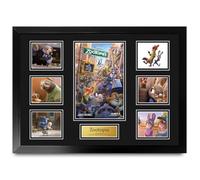 HWC Trading Zootopia Póster de Película Firmado A2 Deluxe con Marco | Autógrafos Facsímil Impresos, Listo para Colgar, Regalo de Coleccionismo de Cine
