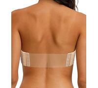 HWDI - Sujetador Convertible sin Tirantes con Banda Trasera Transparente, con Aros, Acolchado, de Encaje, sostén de Talla Grande, Desnudo/, 90G