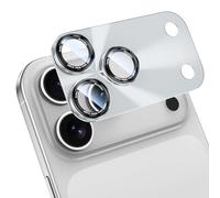 HWeggo Protector de lente de cámara para iPhone 17 Pro, Cobertura Completa 9H Cristal Vidrio Templado Anillo, Panel de material compuesto,HD Claro (Plata)