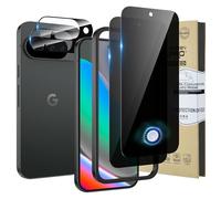 HWeggo Protector de pantalla de privacidad para Google Pixel 10 con Accesorios de Protector de Pantalla de Cámara [para Huellas Dactilares] 9H Dureza, 2 piezas