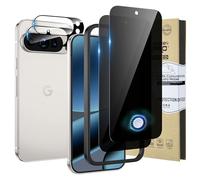 HWeggo Protector de pantalla de privacidad para Google Pixel 10 Pro XL con Accesorios de Protector de Pantalla de Cámara [para Huellas Dactilares] 9H Dureza, 2 piezas