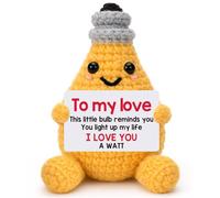 Hweijm Bombilla de ganchillo para aniversario, regalo de pareja para novio, novia, marido, esposa, día de San Valentín, para mi amor, hecho a mano, cumpleaños, I Love You, regalos para ella, relación