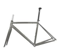 HWEVDHJ 700C Cuadro De Bicicleta De Carretera con Horquilla 44/47/50/53/56cm Cuadro De Aleación De Aluminio Freno C/Freno De Llanta F100/R130mm QR BB68mm(Gray,56cm)