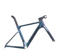 HWEVDHJ Fibra De Carbono Cuadro De Bicicleta De Carretera 700C 44/47/50/53/56cm Cuadro De Freno De Disco con Horquilla Eje Pasante F12×100mm R12×142mm Enrutamiento Interno(Dazzling Colors,44cm)