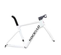 HWEVDHJ Fibra De Carbono Cuadro De Bicicleta De Carretera 700C 44/47/50/53/56cm Cuadro De Freno De Disco con Horquilla Eje Pasante F12×100mm R12×142mm Enrutamiento Interno(Bianco,47cm)