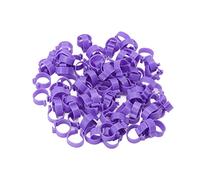 HWGING 100 anillos para pies de pollo, pato, gallina, ganso, piernas, anillos, clip, anillo de pie de aves de corral, herramientas de agricultura, anillo de pie de pato (morado) (18 mm)