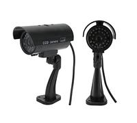 HWGING Cámara de Seguridad Ficticia, CCTV Falso, CCTV de Simulación, con Pegatina de Advertencia de Luz Intermitente Roja Realista