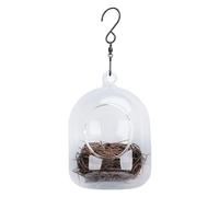 HWGING Casa para Pájaros Transparente, Resistente a la Lluvia, Nido de Pájaro Colgante, Casa para colibrí con Gancho para Jardín Interior y Exterior