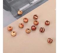 HWGING Cuentas de Madera Redondas Impresas de 8 Mm, 200 Piezas, Cuentas de Madera Sueltas para Manualidades, Joyería de Bricolaje, Pulsera y Collar Hechos a Mano