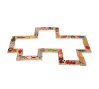 HWGING Dominó Dominó de Animales para Niños 14 × 13 × 4 28 Piezas Juego de Bloques de Construcción de Animales Coloridos Rompecabezas de Madera Juguete Educativo Juegos para Bebés y Niños