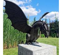 HWGING Estatua de Jardín de Dragón Grande Al Aire Libre - Adorno de Fuente, Escultura de Característica de Agua de Resina, Gótico Resistente