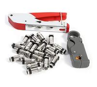 HWGING Kit de Herramientas de Compresión 15 * 6 * 5 Tipo F para Conectores RG58 RG59 Rg6 Herramienta de Engaste Coaxial de Cable St de Compresión Rg6