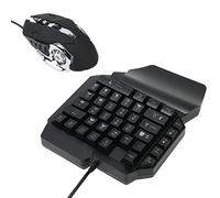 HWGING Mini Ratón y Teclado para Juegos, Combinación de Teclado y Ratón USB con Cable Retroiluminación LED a Media Mano con Convertidor para, XboxONE
