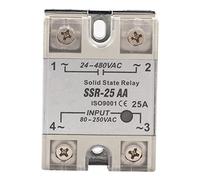 HWGING Módulo de relé de Estado Sólido SSR25 AA 25A, Arrancador de Automatización del Hogar, Optoacoplador Antivibración, Entrada de CA SSR ACAC 80250V, Salida de CA 24480V