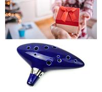 HWGING Ocarina de porcelana alto C de 12 agujeros con caja de soporte, mini instrumento de viento para principiantes