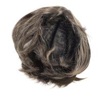 HWGING Peluca de Fibra Sintética de Pelo Corto Marrón Claro para Mujer, Cara Redonda, Red Interior Elástica, Pelo Liso Corto