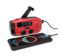 HWGING Radio de Cuerda, Radio Solar, Manivela de Supervivencia, Meteorológica de Emergencia Am/FM, Cargador de Teléfono USB Recargable de 2000 MAh con Linterna LED y Alarma SOS