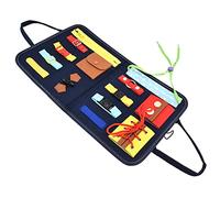 HWGING Tablero Ocupado para Practicar el de Ropa, Botón para Atar Cordones de Zapatos, Hebilla de Cordones, Botón para Atar de Zapatos, Cremallera, Tablero de Aprendizaje, Juguete