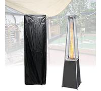 HWI Cubierta de calentador de tubo de vidrio impermeable, 210D resistente al agua, calentador de patio cuadrado para exteriores, protector de triángulo, antorcha piramidal, negro, 3145645