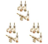 HWIREUIGT 12 Piezas de Conectores Banana Conectores Banana en Ángulo de 45 Grados Conectores de Bloqueo de Tornillo para Receptor AV, Amplificador, Altavoz Dorado