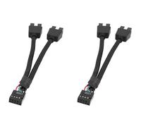 HWIREUIGT 2 cables de extensión USB para placa base de computadora, 9 pines, 1 hembra a 2 machos, divisor en Y, cable de extensión de audio HD para PC DIY