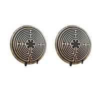 HWIREUIGT 2X Laberintos Laberintos de Madera Laberintos de Dedos para Meditación y Oración, Herramienta de Atención Plena de Madera y Decoración de Altar M