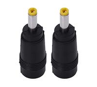 HWIREUIGT 2X Punta Amarilla 4.0X1.7 mm Macho Clavija A 5.5mmX2.1mm Hembra Jack Conector de Potencia de CC Negro