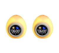 HWIREUIGT 2X Reloj Despertador para Niños Pequeños, Luz de Noche Táctil con Máquina de Sonido de 6 Ruidos Blancos, Reloj Ok To Wake para Niños