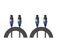 HWIREUIGT 2X Speakon Cable 6ft Profesional 18Guage Macho A Macho Cable de Audio con Twist Lock para DJ Altavoz y Amplificador