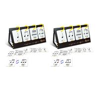 HWIREUIGT 2X Tarjetas de Aprendizaje de Ritmo Musical: Tarjetas de Entrenamiento de Notas Que Ayudan A Mejorar las Habilidades Rítmicas y la Lectura A Primera Vista para Piano y Violín.