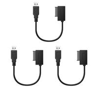 HWIREUIGT 3X Adaptador USB PC 6P + 7P CD DVD ROM una USB 2.0 Convertidor Slimline 13 Pin Drive Cable para PC Laptop Notebook