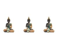 HWIREUIGT 3X Estatua de Buda Tailandia Escultura de Resina Hecha A Mano Budismo Hindú Feng Shui Estatuilla Meditación Decoración del Hogar Adorno