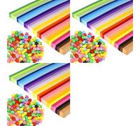 HWIREUIGT 4050 Hojas de Tiras de Papel de Estrella, 27 Colores Surtidos, Papel de Estrella Lucky Wish, Papel de Estrella de Doble Cara para Niños y Adultos