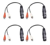 HWIREUIGT 4X Cable XLR una Dual Cable Divisor XLR una y 3 Pines XLR Hembra una Hembra Amplificador Conector de Mezcla Cable AV, 0.2M