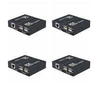 HWIREUIGT 4X Extensor USB de 120M Extensor de Concentrador USB1.1 de 4 Puertos sobre RJ45 Ethernet USB UTP Extensión Transmisor Receptor-Enchufe de la UE