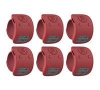 HWIREUIGT 6X LCD Digital Anillo de Dedo Electrónico Contador de Cuentas de Mano Contadores Recargables de 6 Dígitos Clicker-Red