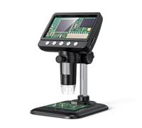HWIREUIGT Microscopio digital, microscopio LCD USB de 4.3 pulgadas, lupa 1080P con 8 luces LED ajustables, vista de PC, para adultos y niños