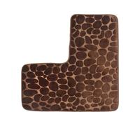 HWJFDC Alfombra Baño Alfombrilla de baño de Esquina con Forma de L de adoquines Que Absorbe el Agua, de Perfil bajo, Suave y Antideslizante(Coffee)