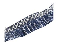 HWJFDC Borlas De Flecos Cinta de Diamantes de imitación Bicolor Azul y Blanco de 2 m con borlas y Flecos, Adorno de Encaje for Ropa, Cortinas, Accesorios for el hogar, borlas de Encaje de 3 cm